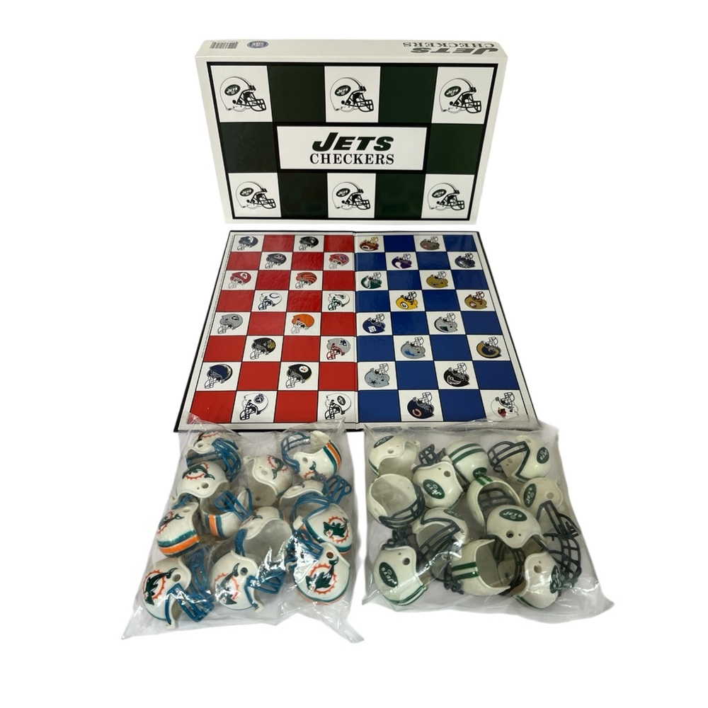 New York Jets & Miami‎ Dolphins Football Helmet Checker Set Vintage 1993 NEW